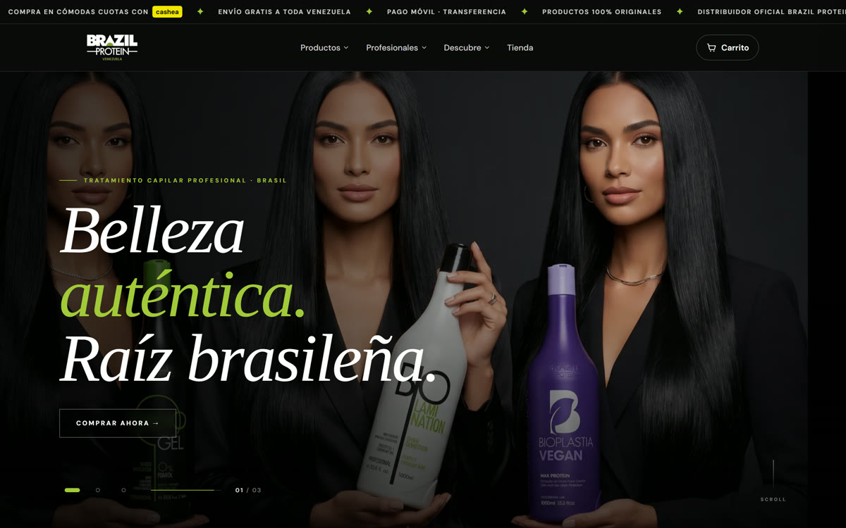 Tienda de Brazil Protein Venezuela en producción