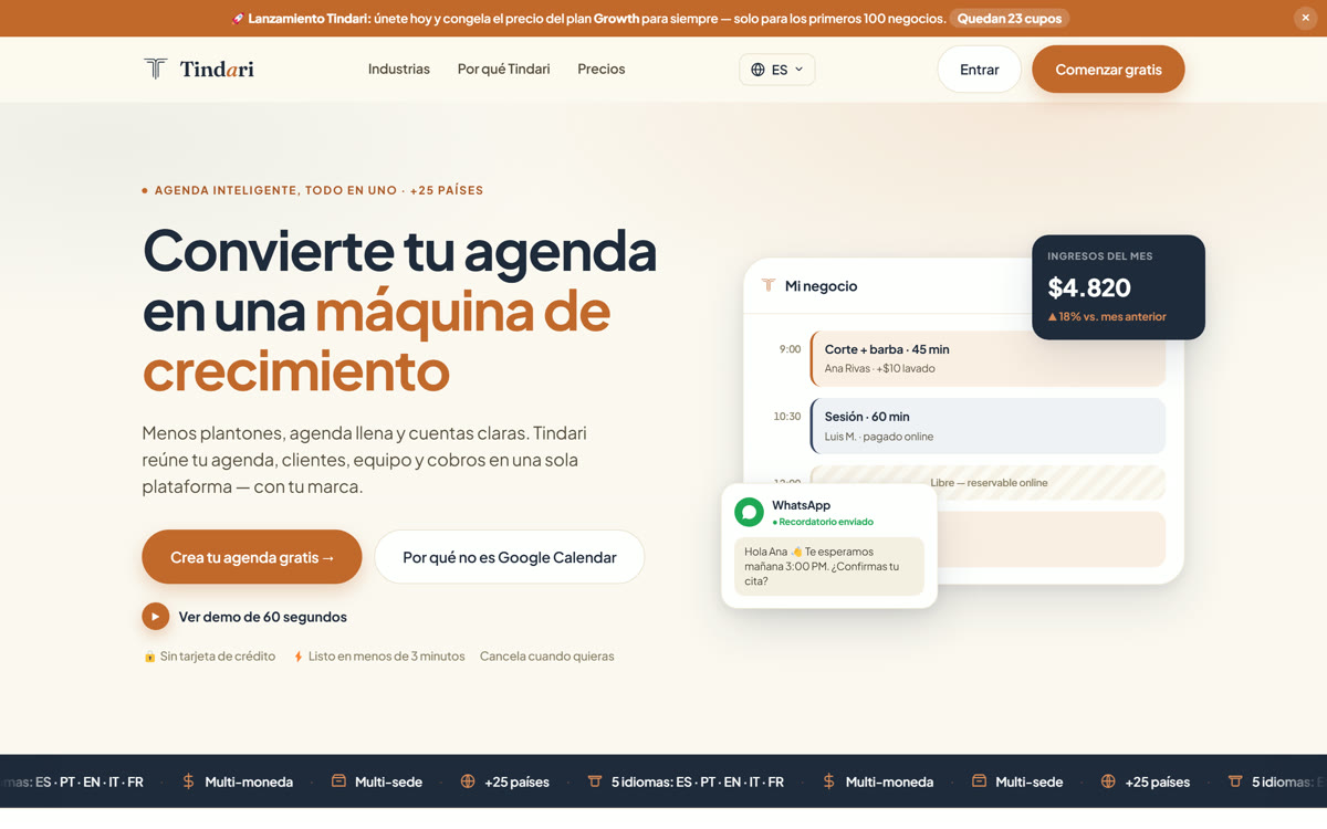 Sitio del producto Tindari